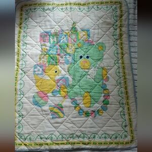 Vintage Baby Toddler Handmade Quilt